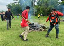 Ação integrada com o Corpo de Bombeiros Militar, Defesa Civil Municipal e Secretaria dos Povos Indígenas qualificou indígenas para combater o fogo